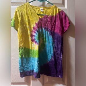 Tie dye v neck T-shirt